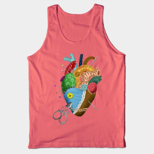 Cloth heart Tank Top by LeahHa